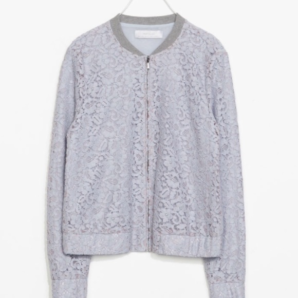 zara lace bomber jacket